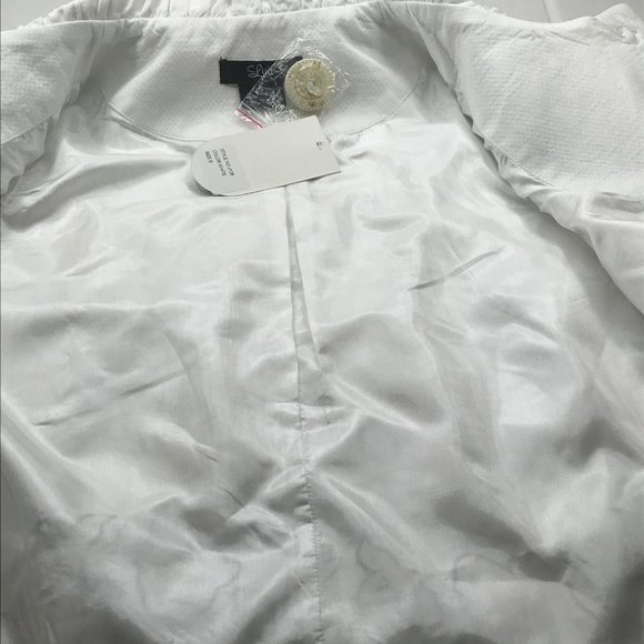 Luii Women's Jacket Small White Black Floral Accents New With Tags - Picture 9 of 16